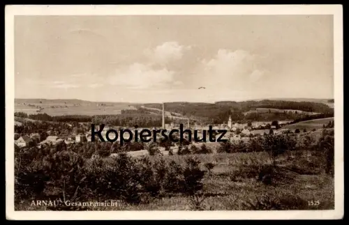 ALTE POSTKARTE ARNAU ELBE GESAMTANSICHT 1933 HOSTINNE Böhmen ceska republika czech republic