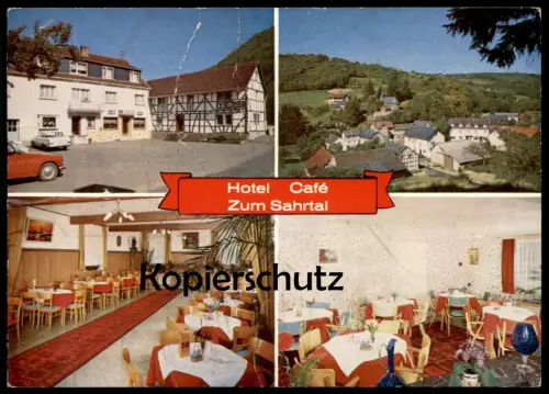 ÄLTERE POSTKARTE HOTEL CAFÉ ZUM SAHRTAL HERBERT MEYER KIRCHSAHR ALTENAHR AHRTAL Ansichtskarte AK cpa postcard