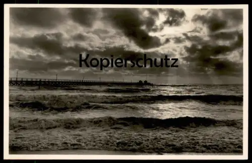 ALTE POSTKARTE OSTSEEBAD GRÖMITZ SONNENUNTERGANG WELLEN WOLKEN clouds Ansichtskarte AK cpa postcard