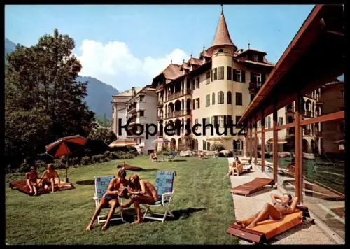 ÄLTERE POSTKARTE ORTISEI ST. ULRICH HOTEL ADLER BOZEN BADEMODE Bikini Alto Adige Val Gardena Dolomiti Italia italy cpa