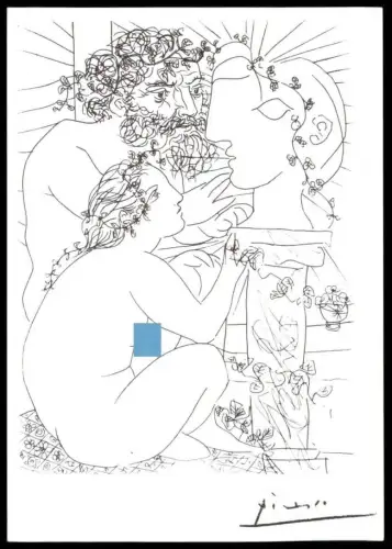 ÄLTERE KÜNSTLER KARTE PABLO PICASSO SUITE VOLLARD 1930 - 1937 AUSSTELLUNG 1997 FRANKFURT cpa postcard Ansichtskarte AK