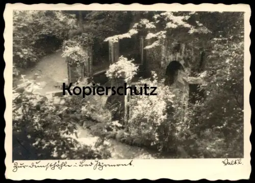 ALTE POSTKARTE BAD PYRMONT ZUR DUNSTHÖHLE Höhle Grotte cave Ansichtskarte postcard cpa AK