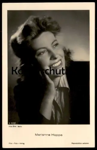 ALTE POSTKARTE MARIANNE HOPPE FILM-SCHAUSPIELERIN actress acteur actrice Film Foto Verlag postcard cpa Ansichtskarte AK