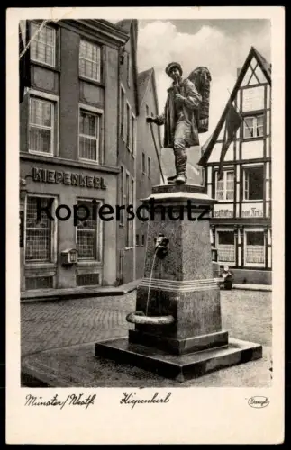 ALTE POSTKARTE MÜNSTER KIEPENKERL KIEPENKÄL BRUNNEN GASTSTÄTTE cpa postcard AK Ansichtskarte