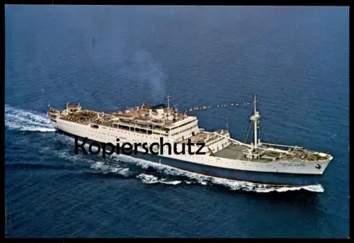 ÄLTERE POSTKARTE MS ATLANTE KREUZFAHRTSCHIFF CLUB DER KREUZFAHRER POSTED AT SEA MED SUN LINES ship bateau Ansichtskarte