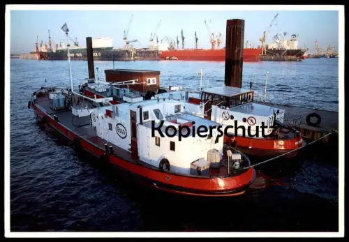 ÄLTERE POSTKARTE ESSO TANK-SCHUTEN IM HAFEN HAMBURG Tankschiff Schiff Motorschiff ship bateau postcard cpa Ansichtskarte