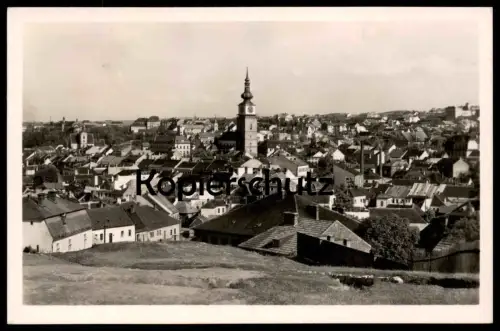 ALTE POSTKARTE TREBIC CELKOVY POHLED 1948 Panorama Kirche Tschechische Republik ceska republika czech republic postcard