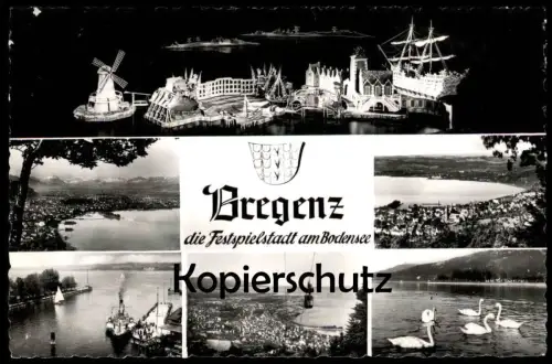 ÄLTERE POSTKARTE BREGENZ DIE FESTSPIELSTADT AM BODENSEE MODELL WINDMÜHLE SCHIFF windmill molen moulin postcard cpa AK