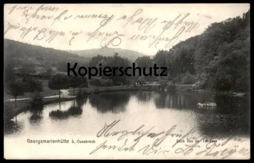 ALTE POSTKARTE GEORGSMARIENHÜTTE BLICK VON DER TERRASSE BAHNPOST 1907 Ansichtskarte AK cpa postcard