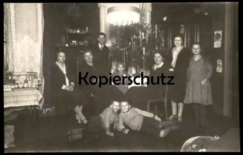 ALTE FOTO POSTKARTE SYLVESTER JÜTERBOG 31.12.1932 WOHNZIMMER NEUJAHR 1933 Familie Weihnachten Ansichtskarte cpa postcard