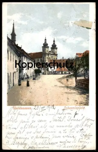 ALTE POSTKARTE WALDSASSEN JOHANNISPLATZ 1902 Kirche Ansichtskarte AK cpa postcard