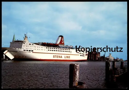 ÄLTERE POSTKARTE KIEL STENA LINE SCHWEDEN KAI KRONPRINSESSAN VICTORIA OFFENE BUGKLAPPE FÄHRE ferry Schiff ship postcard