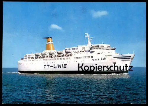 ÄLTERE POSTKARTE MS PETER PAN TT LINIE TRAVEMÜNDE & TRELLEBORG AUTOFÄHRE Schiff Motorschiff ship bateau postcard cpa AK