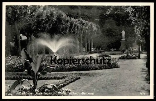 ALTE POSTKARTE BAD EMS KURANLAGEN MIT KAISER WILHELM DENKMAL Springbrunnen monument Ansichtskarte cpa postcard AK