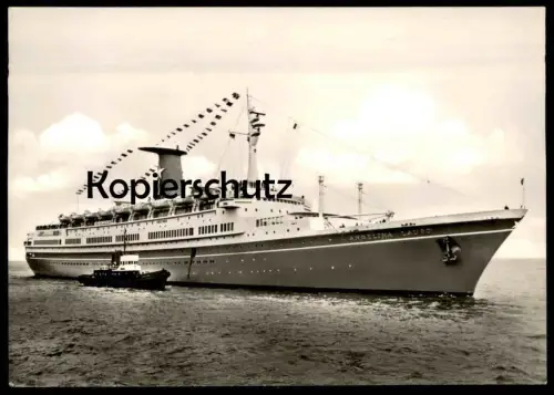 ÄLTERE POSTKARTE MS ANGELNA LAURO BREMERHAVEN BEI DER AUSREISE NACH AUSTRALIEN M. S. Schiff Motorschiff ship postcard AK