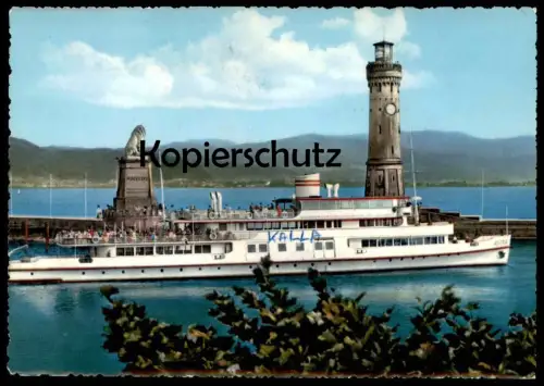 ÄLTERE POSTKARTE LINDAU HAFENEINFAHRT MS AUSTRIA SCHIFF AUSFLUGSSCHIFF Passagierschiff Ansichtskarte AK cpa postcard