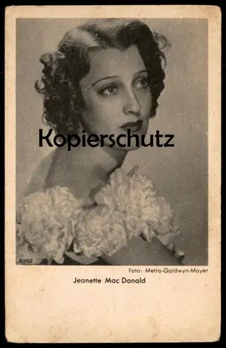 ALTE POSTKARTE JEANETTE MAC DONALD FILM-SCHAUSPIELERIN Actress Metro Goldwyn Mayer actrice acteur Ross Verlag Photo