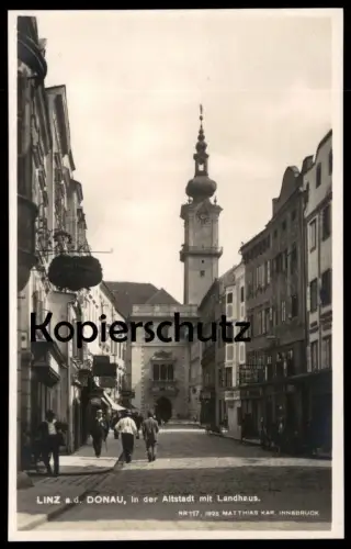 ALTE POSTKARTE LINZ AN DER DONAU IN DER ALTSTADT MIT LANDHAUS Oberösterreich Austria Österreich Ansichtskarte postcard