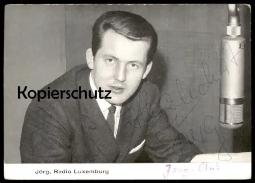 ALTE KARTE RADIO LUXEMBURG JÖRG-CLUB MALBORN JÜRGEN EBNER AUTOGRAMM LUXEMBOURG cpa postcard Ansichtskarte AK
