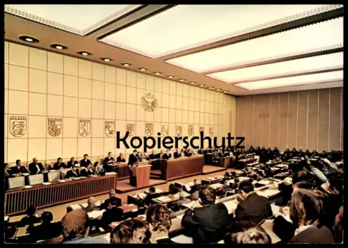 ÄLTERE POSTKARTE BUNDESRAT BONN PLENARSITZUNG Woman speaking Parlament Parliament Parlement Politik Politics Politique