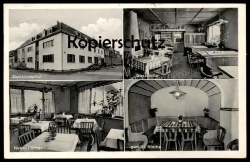 ALTE POSTKARTE KARLSRUHE HAGSFELD GASTSTÄTTE ZUM LINDERHOF EIGENE METZGEREI INH. LUDWIG WEGMANN Ansichtskarte postcard