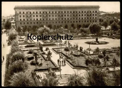 ÄLTERE POSTKARTE KUIBYSCHEW SQUARE PLATZ SAMARSKOI ALLEE AVENUE Russia Russland cpa postcard AK Ansichtskarte