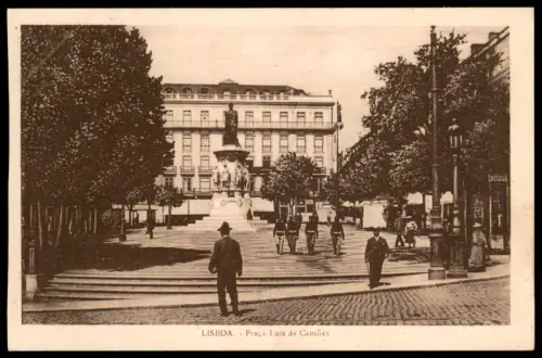 DREI ALTE POSTKARTEN LISBOA PRACA LUIZ LUIS DE CAMOES PALACIO DE AJUDA PANORAMA LISSABON Ansichtskarte postcard cpa AK