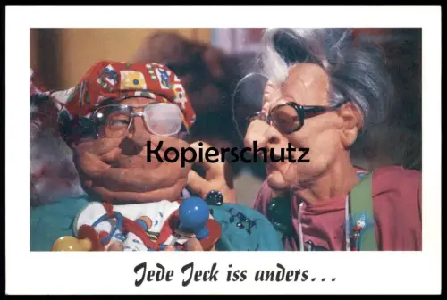 POSTKARTE HURRA DEUTSCHLAND TV SATIRE SHOW JEDE JECK ISS ANDERS HELMUT KOHL HANS JOCHEN VOGEL KARNEVAL Politiker Politik