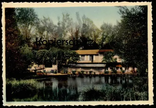 ÄLTERE POSTKARTE MENNECY PÉCHE DE LA PATTE D'OIE LE RESTAURANT AU BORD DE L'EAU FRANCE FRANKREICH cpa postcard AK