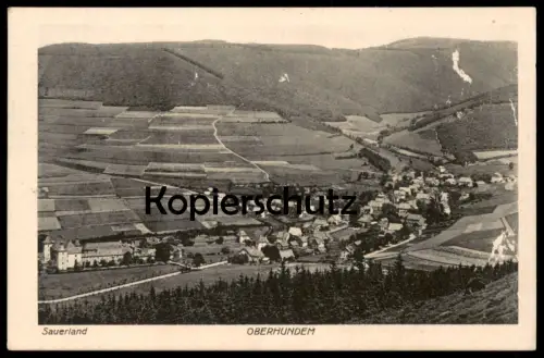 ALTE POSTKARTE OBERHUNDEM PANORAMA TOTALANSICHT Kirchhundem Sauerland Ansichtskarte cpa postcard AK