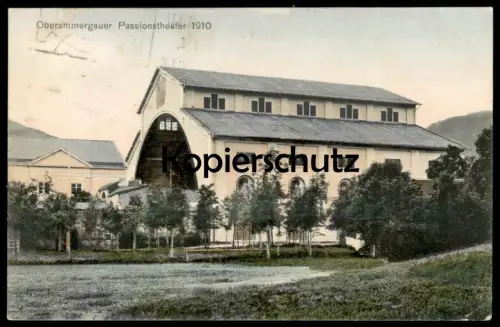 ALTE POSTKARTE OBERAMMERGAU PASSIONSTHEATER 1910 OBERAMMERGAUER PASSIONSSPIELE THEATER Ansichtskarte AK cpa postcard