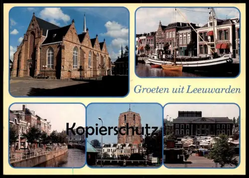 ÄLTERE POSTKARTE GROETEN UIT LEEUWARDEN Schiff Markt Ansichtskarte AK cpa postcard