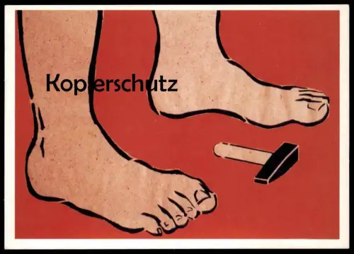 ÄLTERE KÜNSTLER POSTKARTE LENA KNILLI PRAHA HAMMER UND FÜSSE feet marteau pieds Prag cpa postcard