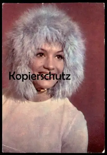 ÄLTERE POSTKARTE GALINA YATSKIN YATSKINA FILME 1963 1966 1970 1971 1972 Pelz Schauspielerin actress actrice postcard cpa