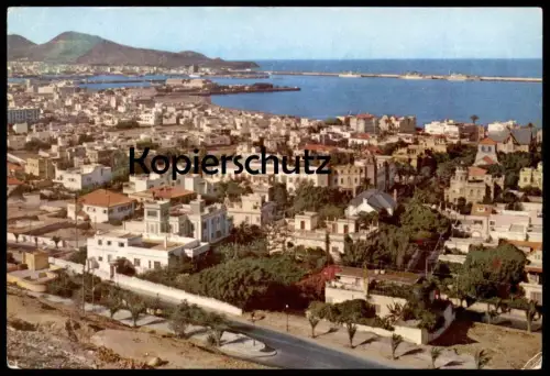 ÄLTERE POSTKARTE CIUDAD JARDIN Y PUERTO DE LA LUZ LAS PALMAS GRAN CANARIA Islas Canarias cpa postcard Ansichtskarte AK
