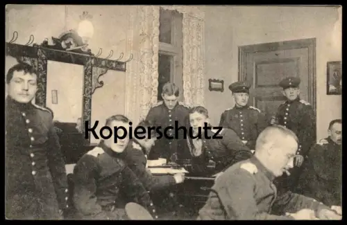 ALTE POSTKARTE ROSTOCK SOLDATENHEIM SCHREIBSTUBE SOLDATEN Uniform Kaserne Soldat Ansichtskarte AK cpa postcard