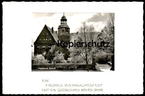 ÄLTERE KARTE HERSBRUCK SCHLOSS WINTER EIN FROHES WEIHNACHTSFEST UND EIN GLÜCKLICHES NEUES JAHR BAYERN castle chateau
