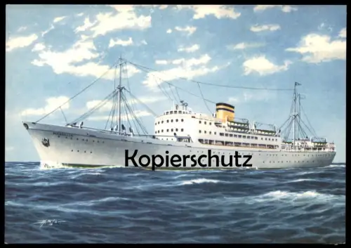ÄLTERE POSTKARTE M/S MASSALIA FÄHRSCHIFF FÄHRE HELLENIC MEDITERRANEAN LINES LINE ferry Schiff ship bateau postcard cpa