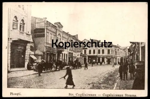 ALTE POSTKARTE PLOESTI COGALNICEANU STRASSE 1917 Farmacia Rumänien roumanie Ansichtskarte AK postcard