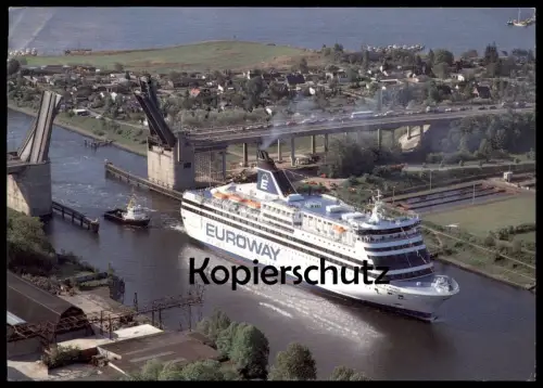 ÄLTERE POSTKARTE MS FRANS SUELL SILJA LINE EUROWAY TRAVEMÜNDE MALMÖ HERRENBRÜCKE LÜBECK KLAPPBRÜCKE Schiff ship postcard