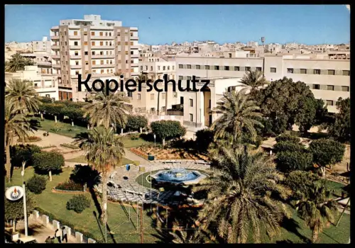 ÄLTERE POSTKARTE TRIPOLI VIEW OF OMAR EL MUKTAR PARK LIBYA LIBIA LIBYEN Tripolis Libiya postcard cpa Ansichtskarte AK