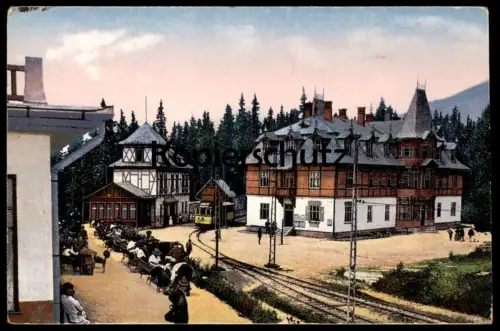 ALTE POSTKARTE TATRY STRBSKE PLESO TATRA CSORBER SEE CSORBATO TRAM STRASSENBAHN Slowakei Slovakia Slovensko cpa postcard