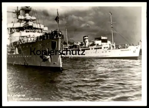 ALTE POSTKARTE HAMBURG FLOTTENBESUCH IM HAFEN KÖNIGIN LUISE HAPAG DAMPFER Schiffe Schiff ship Ansichtskarte postcard cpa