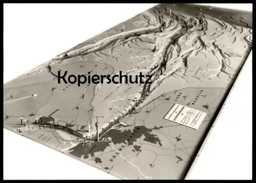 ÄLTERE POSTKARTE BREMERHAVEN SCHIFFAHRTSMUSEUM RELIEFMODELL AUSSENWESER Schifffahrtsmuseum Ship Museum postcard cpa AK