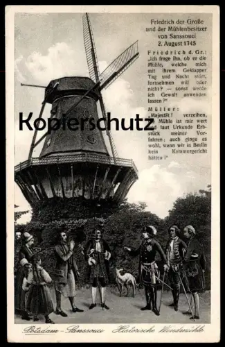 ALTE POSTKARTE POTSDAM HISTORISCHE WINDMÜHLE MÜLLER & FRIEDRICH DER GROSSE mole molen moulin mill windmill postcard