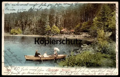 ALTE POSTKARTE BAD SÄCKINGEN AM RHEIN BERGSEE Boot Liebespaar couple Ruderboot cpa postcard Ansichtskarte AK