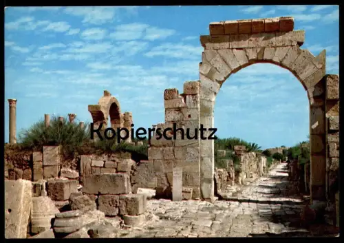 ÄLTERE POSTKARTE LIBYA LEPTIS MAGNA ANTIQUITIES LIBIA RUINS ROMAN MARKET LIBYEN Libiya cpa postcard Ansichtskarte AK