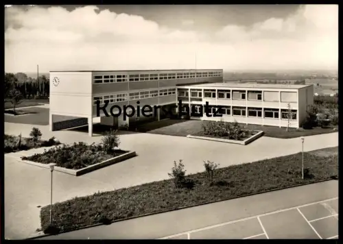 ÄLTERE POSTKARTE TETTNANG MANZENBERGSCHULE SCHULE MANZENBERG Uhr Schuluhr Architektur Ansichtskarte cpa postcard AK