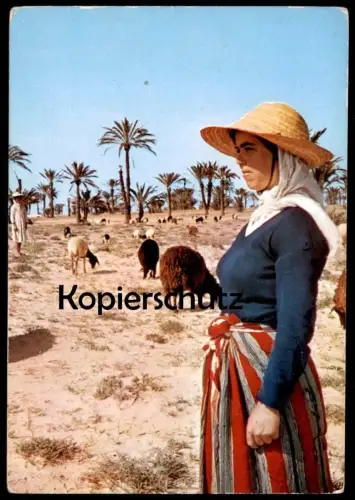ZWEI ÄLTERE POSTKARTE TUNISIE TUNESIEN BERGERE L'EAU DANS LE SAHARA Tracht traditional costume postcard cpa AK