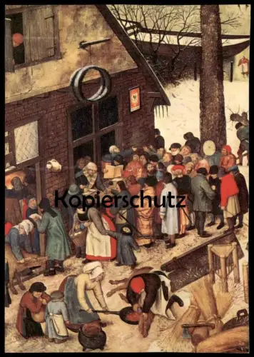 ÄLTERE KÜNSTLER POSTKARTE PIETER BRUEGEL DIE VOLKSZÄHLUNG IN BETHLEHEM GEMÄLDEGALERIE VADUZ FÜRST LIECHTENSTEIN postcard